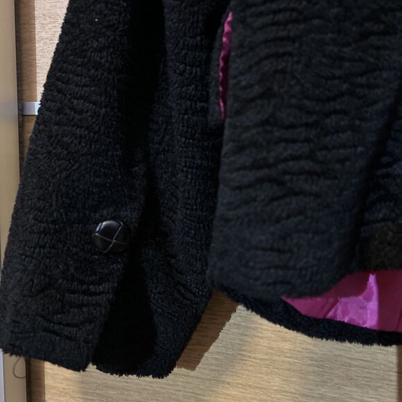 M.D.L. New York Women's Black Textured Single Breasted 1 Button Blazer Women 14 - Picture 7 of 9